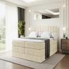 ALTDECOR Miami King Box Spring Bed with H3/H4 Mattresses - 120 x 200 cm - Beige view 1