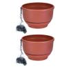 Hanging Planters for Outdoor Use, Set of 2, Plastic, White view 1