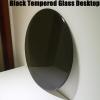 Round Black Tempered Glass Tabletop, 98 cm (39 in) view 2
