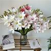 Simulated Magnolia Bouquet with 5 Forked Stems, 3D-Printed Artificial Flowers (Heart Purple) view 2
