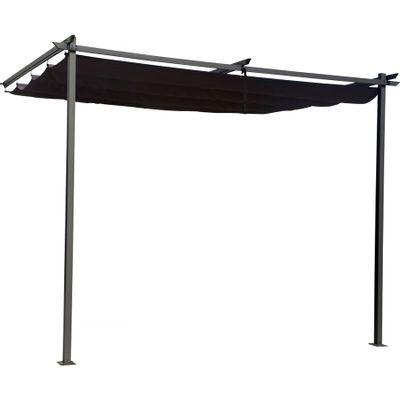 Wall-Mounted Pergola with Retractable Roof, 3 x 4 m, Anthracite Gray