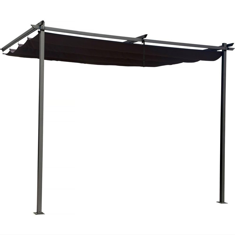 Wall-Mounted Pergola with Retractable Roof, 3 x 4 m, Anthracite Gray