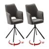 möbelando LUZON Armchair (Set of 2) in Anthracite – 61 x 85 x 61 cm (W x H x D) view 1
