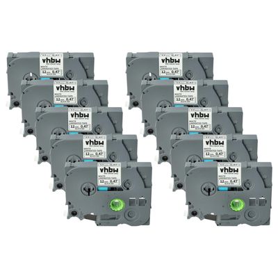 vhbw 10-Pack Label Tape Cassettes Compatible with Brother PT 1130