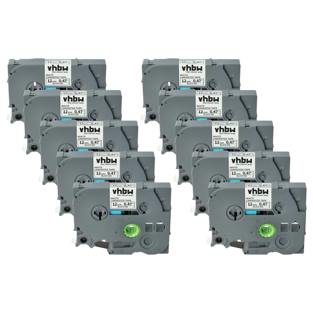 vhbw 10-Pack Label Tape Cassettes Compatible with Brother PT 1130