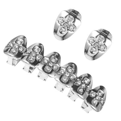 PACKOVE Hip Hop Tooth Grill, Copper-Silver Decorative Jewelry for Parties and Performances
