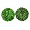 2 Green Artificial Grass Balls, Plastic Hanging Garden Decor view 1