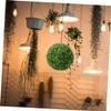 2 Green Artificial Grass Balls, Plastic Hanging Garden Decor view 2