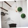 2 Green Artificial Grass Balls, Plastic Hanging Garden Decor view 3