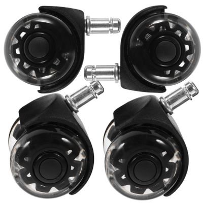 Office Chair Casters, 4-Piece, PU and Nylon, Quiet and Smooth-Rolling