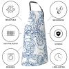 Unisex Bib Apron with 2 Pockets, Satin Finish, Blue and Black, One Size view 4