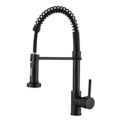 Spring Kitchen Faucet, Dual-Mode Hot and Cold Water Sink Faucet, Black