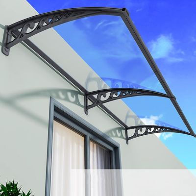 Outdoor Door and Window Awning, Aluminum Frame, Solid Polycarbonate Panel, 80 x 180 cm