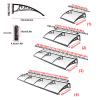 Outdoor Door and Window Awning, Aluminum Frame, Solid Polycarbonate Panel, 80 x 180 cm view 2