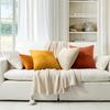 MIULEE Set of 2 Caramel Corduroy Velvet Pillow Covers, 16 x 16 in view 4