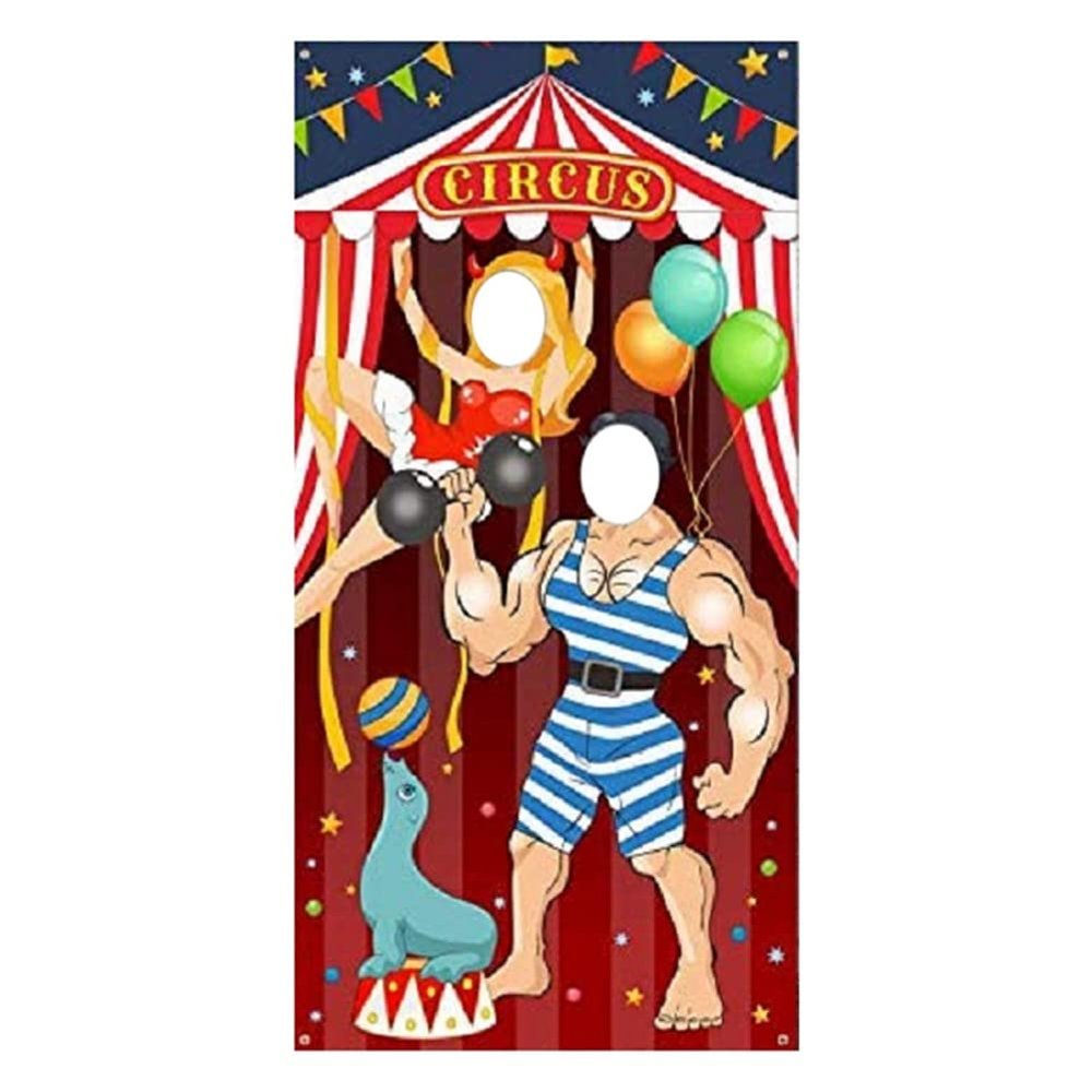 Jisapmzu Carnival Circus Decoration Photo TR Banner Backdrop Props, Large Fabric Banner for Carnival