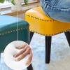 CrEev Upholstered Footstool, Ottoman, PU Leather, Single Seat, Sofa Stool, Makeup Stool, Shoe-Changing Bench (Dark Green B) view 3