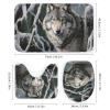 4-Piece Vintage Wolf Shower Curtain Set, Natural Gray view 3