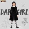 Spooktacular Creations Girls' Black Velvet Schoolgirl Skater Dress Costume view 2