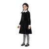 Spooktacular Creations Girls' Black Velvet Schoolgirl Skater Dress Costume view 3