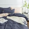 OUYUNKKA Reversible 3-Piece Duvet Cover Set, 200 x 200 cm, Dark Gray and Beige view 2