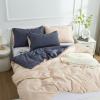 OUYUNKKA Reversible 3-Piece Duvet Cover Set, 200 x 200 cm, Dark Gray and Beige view 3