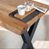 SAM Tomaso Dining Table 300 x 100 cm, Natural Acacia Live Edge, Black X-Frame view 2