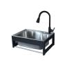 AYHARYLH Wall-Mounted Stainless Steel Commercial Sink with Drainboard view 1