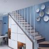 Renmlion Modern Stair Handrail Set, White Metal L-Type, 95 cm view 1