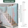 Renmlion Modern Stair Handrail Set, White Metal L-Type, 95 cm view 2