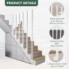Renmlion Modern Stair Handrail Set, White Metal L-Type, 95 cm view 3
