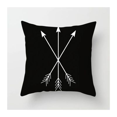 2-Pack Black and White Geometric Pillow Covers, 45 x 45 cm, Style 13