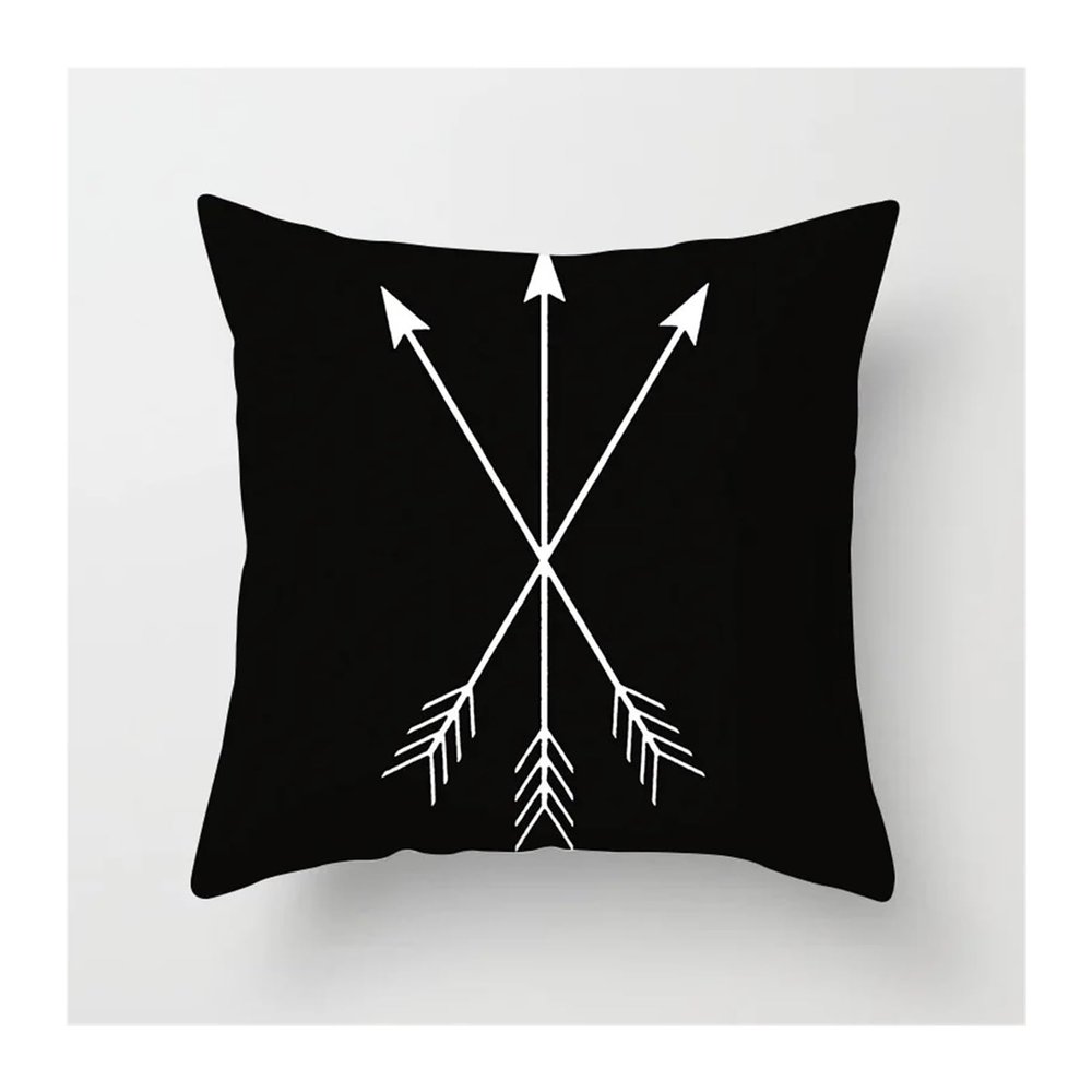 2-Pack Black and White Geometric Pillow Covers, 45 x 45 cm, Style 13
