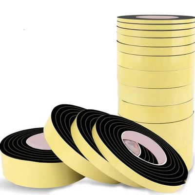 1–10 m Self-Adhesive Sponge Rubber Sealing Strip, Black EVA Foam, 10 mm Thick, 12 mm Wide, 2 m