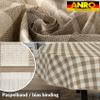 Washable Oval Tablecloth 240 x 140 cm, Hemmed, Beige Plaid view 3