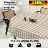 Washable Oval Tablecloth 240 x 140 cm, Hemmed, Beige Plaid view 4