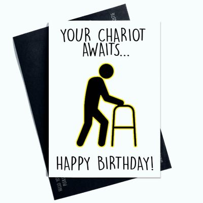 Peachy Antics Funny Birthday Card for Mom, Dad, 50th–100th Birthday, or Grandfather, AP116