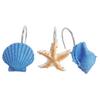 Decorative Resin Shower Curtain Hooks, Seashell Design, 12-Piece Set view 1