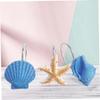 Decorative Resin Shower Curtain Hooks, Seashell Design, 12-Piece Set view 3