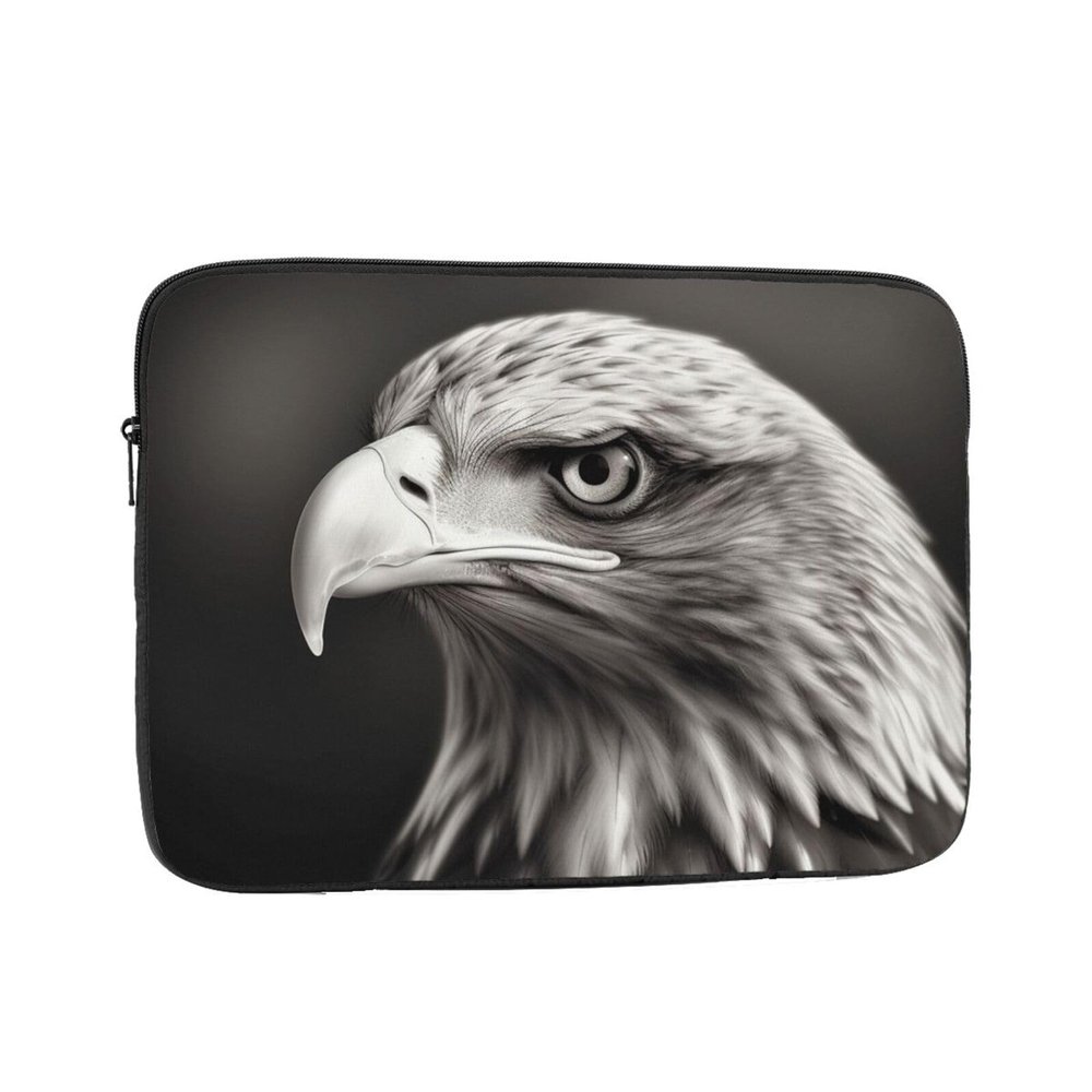 Eagle Laptop Sleeve, 13 Inches (33 cm), Portable, Shock-Resistant, Black and White