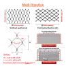 Stainless Steel Safety Net, Galvanized Wire Fence Roll, Fall Protection, Garden Net (L2.3 x W12 m / L7.54 x W39.37 ft) view 2