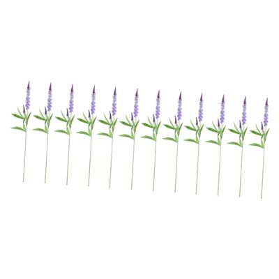 IMIKEYA 12-Piece Artificial Silk Lavender Flowers, Realistic Decor for Weddings, Parties and Home