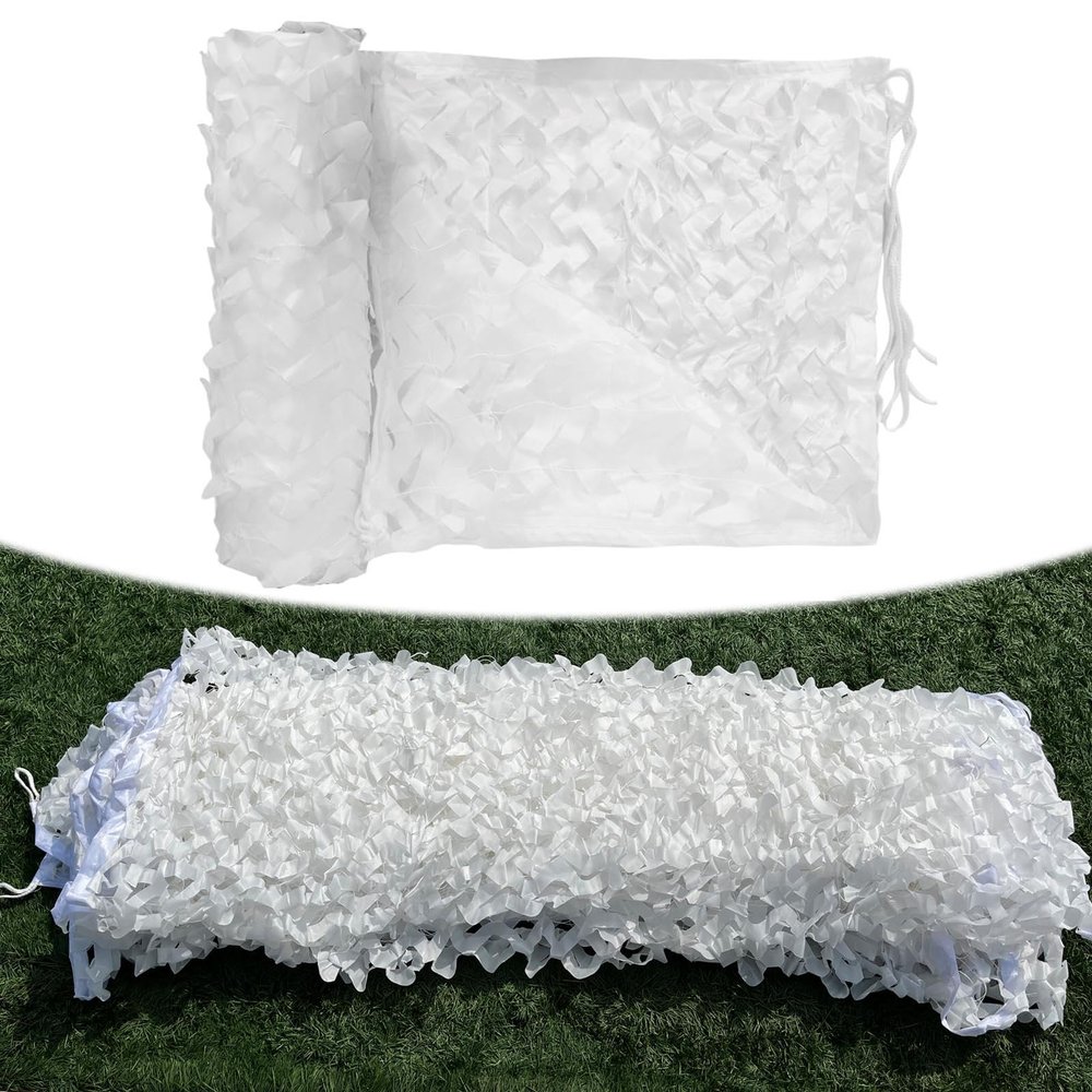 TZYYAO Camouflage Net for Hunting, Shade Net, White, 4 x 6 m / 13.1 x 19.7 ft