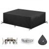 HOLEILUCK Garden Furniture Cover 160 x 100 x 65 cm, Black/Silver view 1