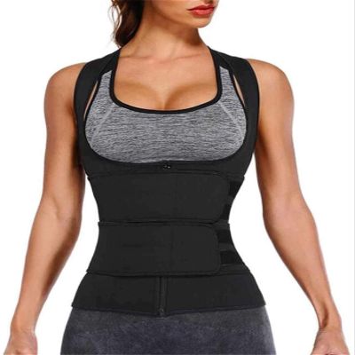 WEITING Women's Waist Trainer Shaper Sauna Suit, Abdominal Control Trimmer, Black, XXL
