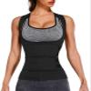 WEITING Women's Waist Trainer Shaper Sauna Suit, Abdominal Control Trimmer, Black, XXL view 1