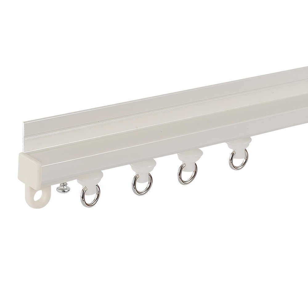 VQWQV Ultra-Thin Self-Adhesive Curtain Track, White Wall Mount, 180 cm (2 × 90 cm)