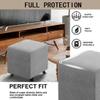 Ottoman Slipcover for Square or Rectangular Footstools, 40x40/50x50/60x60 cm, Stretch Cover, Washable (#5, 40x40 cm) view 3