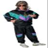 Foxxeo Men's 1980s Tracksuit Costume - Black/Green/Purple, Basic Version Without Pockets, Size 4XL view 2