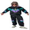 Foxxeo Men's 1980s Tracksuit Costume - Black/Green/Purple, Basic Version Without Pockets, Size 4XL view 3